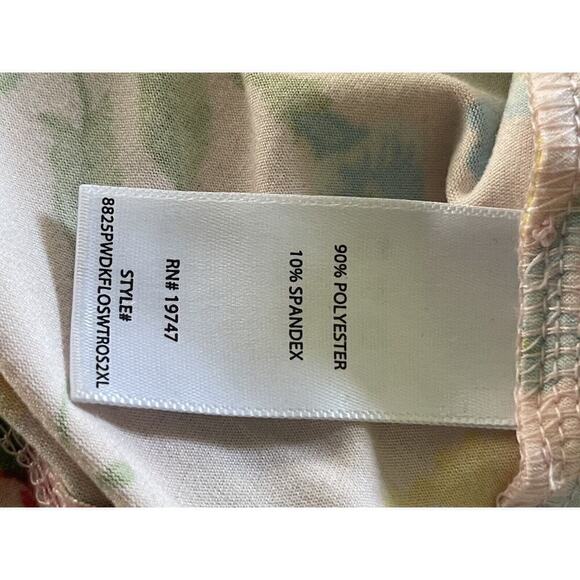 Pioneer Woman 3/4 Sleeve XXL Pink Red Floral V-Neck Top T-Shirt Cotton Blend - Picture 9 of 10